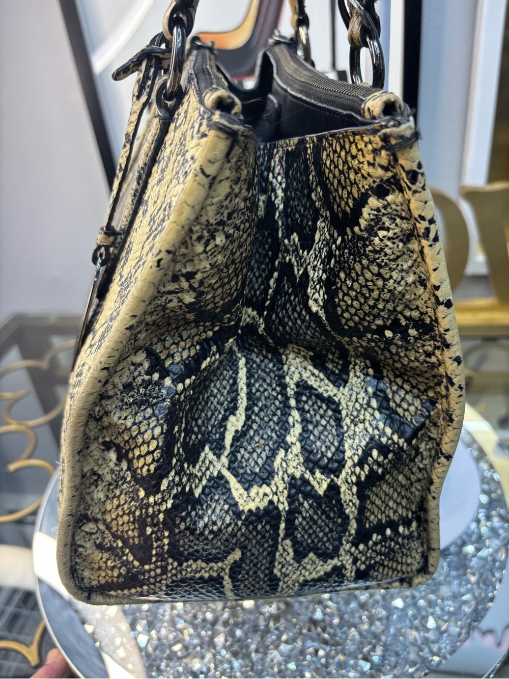 Coach 2015 Crosby Python embossed carryall EUC - Picture 6 of 11